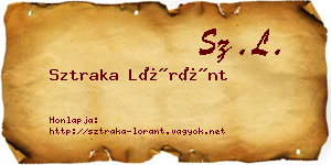 Sztraka Lóránt névjegykártya