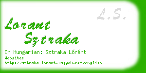 lorant sztraka business card